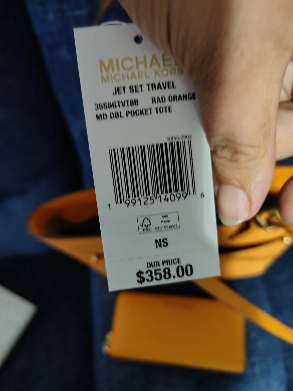 Michael Kors Orange Zip-Around Leather Wallet